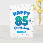 85th Balloon Number Custom Name Birthday Card カード (黄色い花)