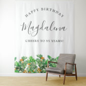 85th Birthday December Birth Flower Backdrop タペストリー (インサイチュ)