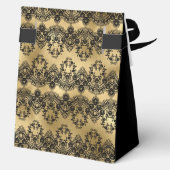 85th Birthday Elegant Gold Lace Thank You フェイバーボックス (裏面)