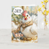 85th Birthday Hen With Eggs in Carton カード (黄色い花)