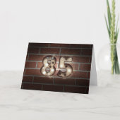 85th birthday-marquee light sign on brick カード (正面)