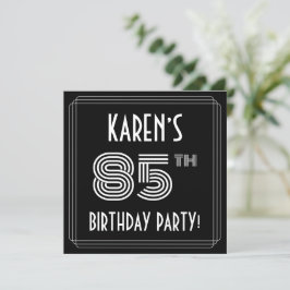 85th Birthday Party:アールデコスタイル(名前をカスタムする付) 招待状