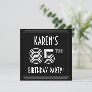 85th Birthday Party:アールデコスタイル(名前をカスタムする付) 招待状