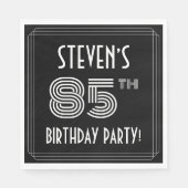 85th Birthday Party:アールデコスタイル+名前をカスタムする スタンダードランチョンナプキン (正面)