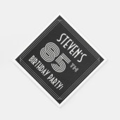 85th Birthday Party:アールデコスタイル+名前をカスタムする スタンダードランチョンナプキン (角)