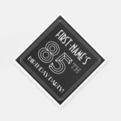 85th Birthday Party:アールデコスタイル+名前をカスタムする スタンダードランチョンナプキン (角)