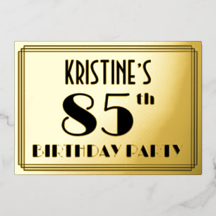 85th Birthday Party —アールデコ検索「85」 +名前 箔招待状