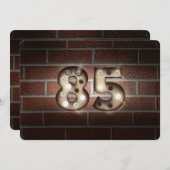 85th Birthday Party-marquee lights on brick 招待状 (正面/裏面)