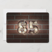 85th Birthday Party-marquee lights on brick 招待状 (正面)