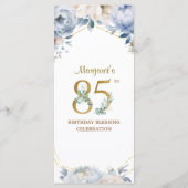 85th Birthday Party Menu メニュー (裏面)