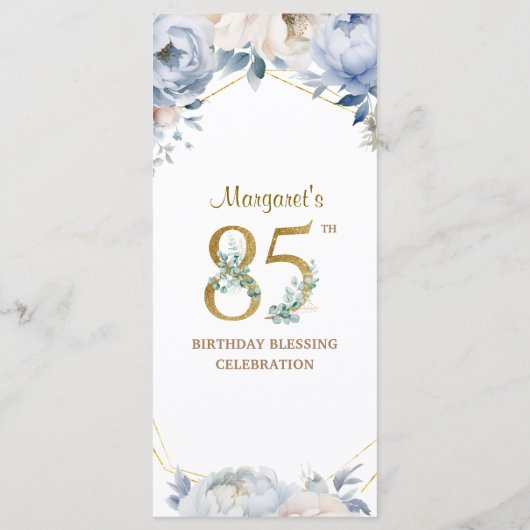 85th Birthday Party Menu メニュー (裏面)