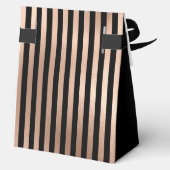 85th Birthday Rose Gold Striped Thank You フェイバーボックス (裏面)