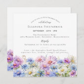 85th Birthday September Birth Month Flower Square 招待状 (正面/裏面)