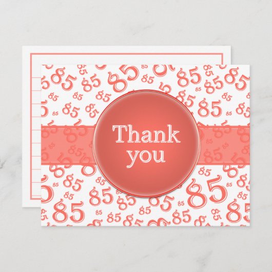 85th Thank You: Coral/White Number Pattern (正面/裏面)