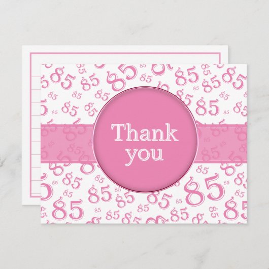 85th Thank You: Pink/White Number Pattern (正面/裏面)
