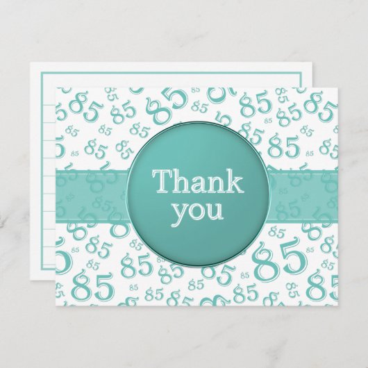 85th Thank You: Teal/White Number Pattern (正面/裏面)