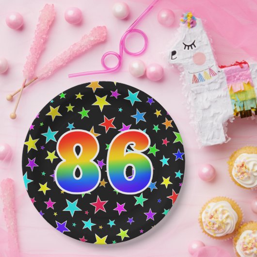 86イベントはっきりした:,おもしろい, カラフル Rainbow 86 ペーパープレート (パーティー)