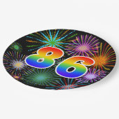 86イベント-おもしろい、カラフル、はっきりした、虹86 ペーパープレート (アングル)