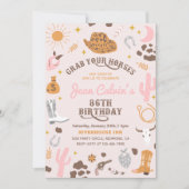 86カスタム番目の女性のカーボーイ誕生日招待状 招待状 (正面)