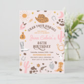 86カスタム番目の女性のカーボーイ誕生日招待状 招待状 (スタンド正面)