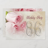 86年の誕生日パーティーの招待 招待状 (正面/裏面)