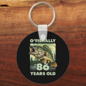 86歳の漁師オフィシャリ86魚釣り86th B キーホルダー (正面)