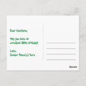 86歳の誕生日おめでとう:楽しいスターパターン、虹86、名前 ポストカード (裏面)