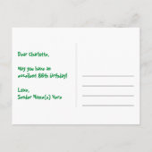 86歳の誕生日おめでとう:楽しいスター柄、虹86、名前 ポストカード (裏面)