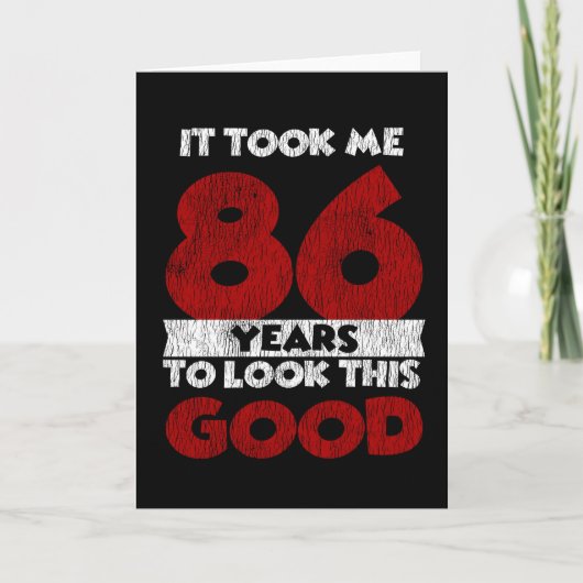 86歳の誕生日お祝いに+古着風の面白いギフト カード (正面)