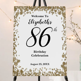 86歳の誕生日お祝いゴールドスパンコール ウェルカムサイン