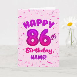 86歳の誕生日お祝い数字入り 名前入り バースデーカード カード