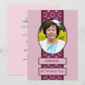 86歳の誕生日パーティー招待状の絵と名前 招待状 (正面/裏面)