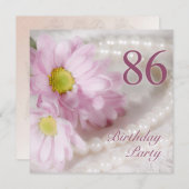 86歳の誕生日パーティー招待状（ひまわり） 招待状 (正面/裏面)