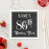 86歳の誕生日パーティー - 華やかな筆記体 + カスタム名入れ スタンダードランチョンナプキン (インサイチュ)