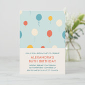 86歳の誕生日招待状 モダンな風船 招待状 (スタンド正面)