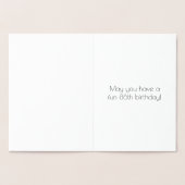 86歳の誕生日 – アートデコ風デザインの「86」+名前 箔カード (内部)