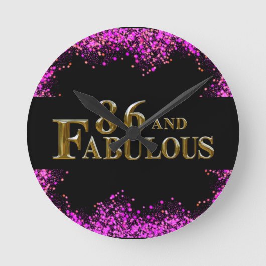 86歳の誕生日 ラウンド壁時計 (正面)