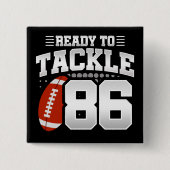 86歳タックルサッカーパーティー86誕生日 缶バッジ (正面)