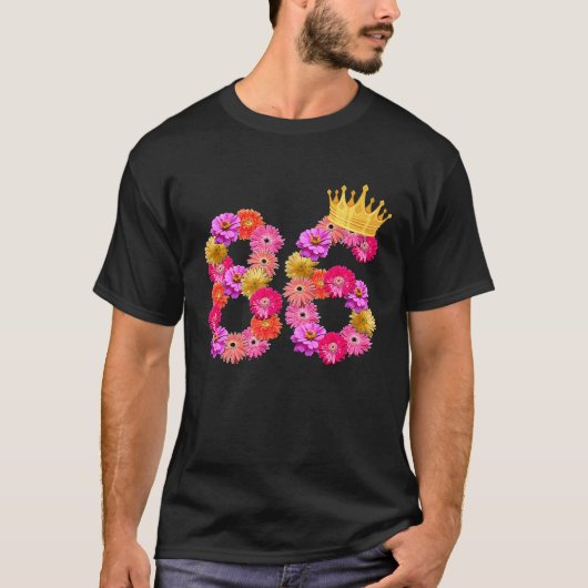 86歳誕生日女性花冠My 86t Tシャツ (正面)