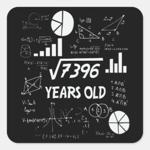 86歳Bday数学先生86番目の誕生日ギフト スクエアシール