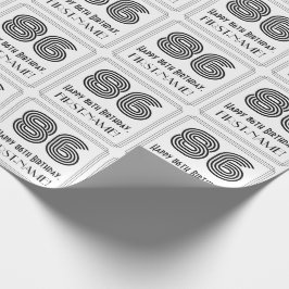 86番目の誕生日:インスパイアアールデコスタイル「86」 +名前 ラッピングペーパー