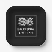 86番目の誕生日—インスパイアアールデコ検索「86」 +名前 ペーパープレート (正面)