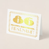 86番目の誕生日、名前+アールデコインスパイア「86」を見る 箔カード (正面)