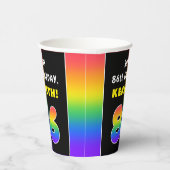 86誕生日カラフル:レインボー# 86,名前をカスタムする 紙コップ (右)