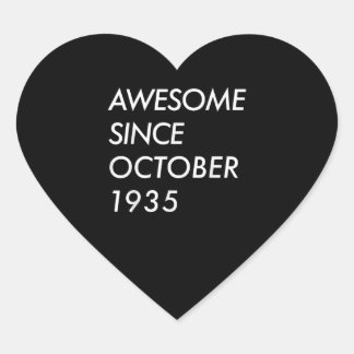 86誕生日ギフト |1935素晴らし年10月以降 ハートシール