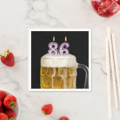 86誕生日ビールオンブラック スタンダードカクテルナプキン (インサイチュ)