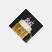 86誕生日ビールオンブラック スタンダードカクテルナプキン (角)