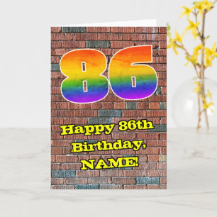 86誕生日:おもしろいグラフィティインスパイア – レインボー86 カード