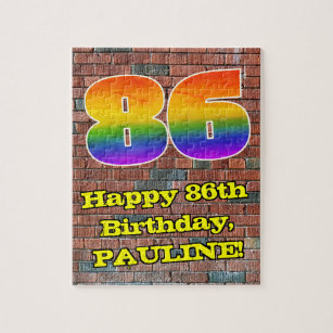 86誕生日:おもしろいグラフィティインスパイア – レインボー86 ジグソーパズル