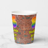 86誕生日:おもしろいグラフィティインスパイア – レインボー86 紙コップ (右)